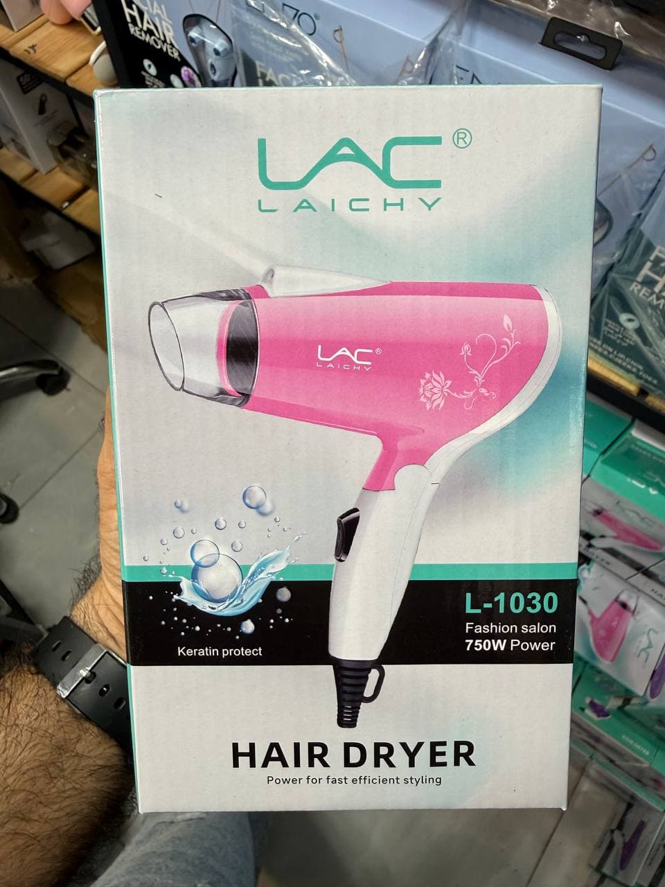 سشوار مسافرتی لایچی مدل LAC Laichy L-1030 توان ۷۵۰ وات با قابلیت یون و باد سرد اورجینال (عمده و تک) — تصویر ۷