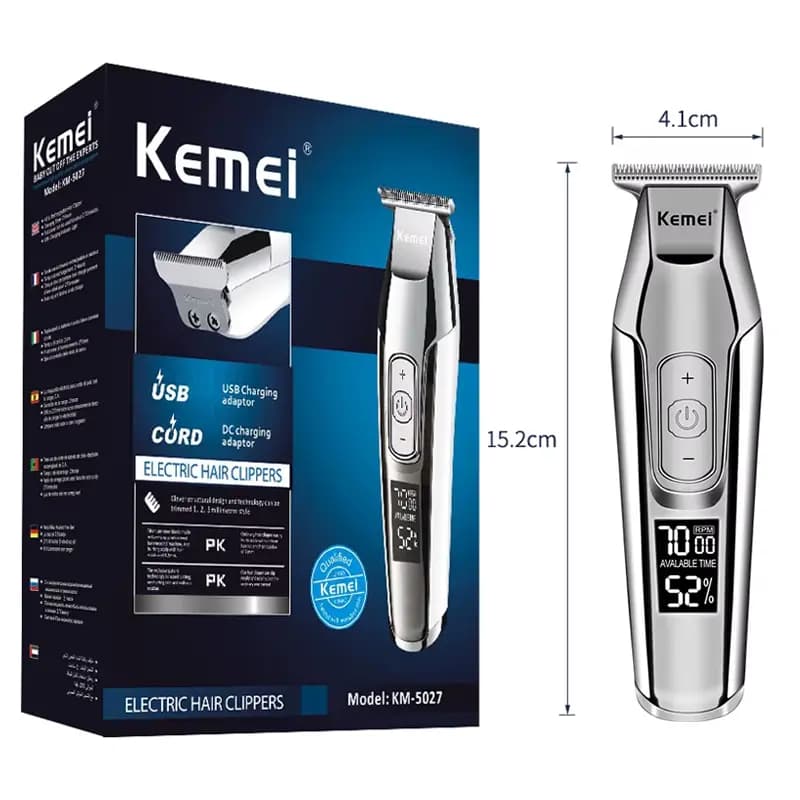 ماشین اصلاح خط‌زن کیمی (Kemei) مدل KM-5027A با نمایشگر دیجیتال و ۲۷۰ دقیقه کارکرد اورجینال (عمده و تک) — تصویر ۱۲