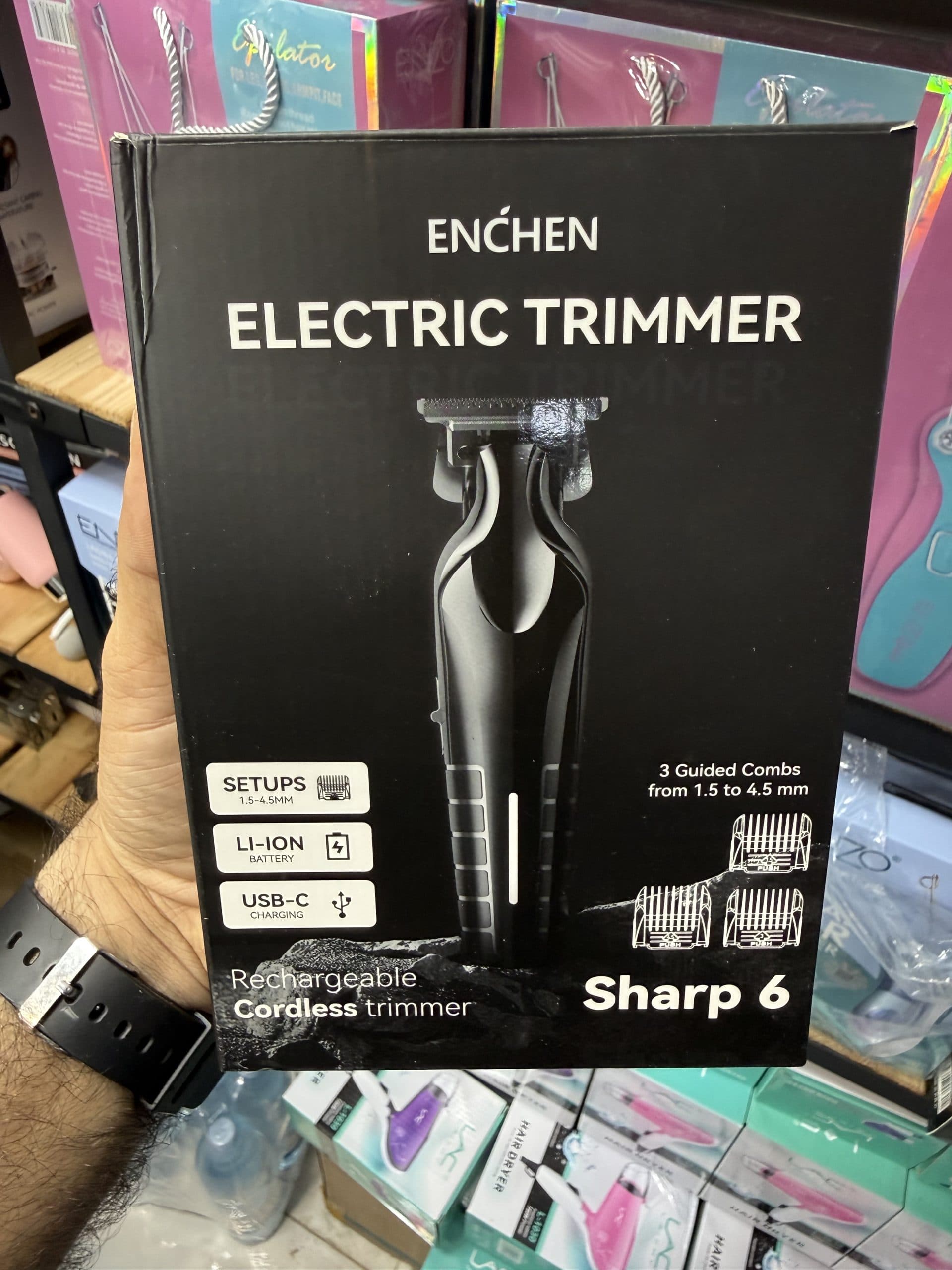 ماشین اصلاح خط‌زن انچن (Enchen) مدل Sharp 6 با شارژ USB-C و باتری لیتیوم یون اورجینال (عمده و تک)
