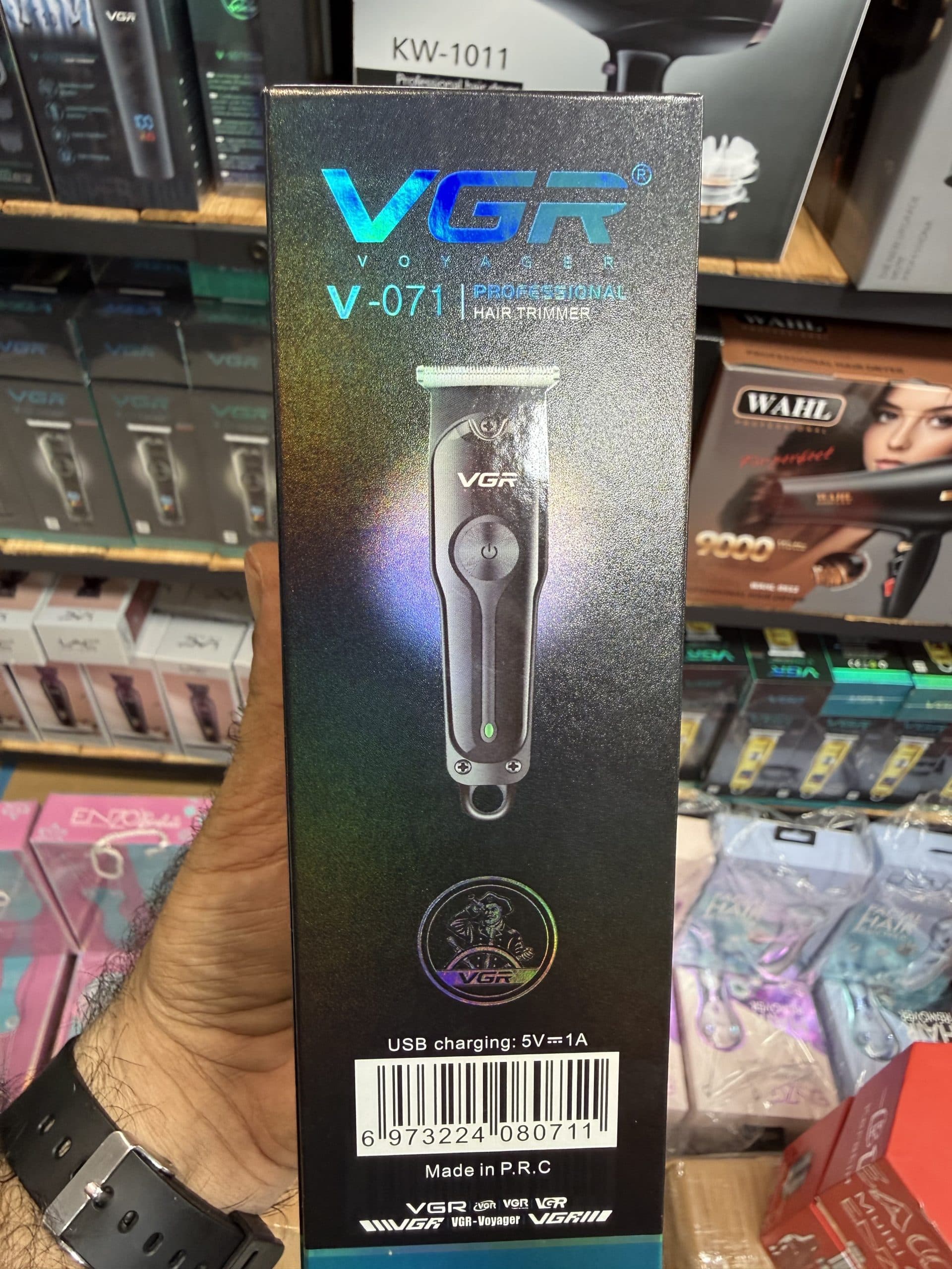 ماشین اصلاح خط‌زن وی‌جی‌آر (VGR) مدل V-071 با حالت توربو، تیغه‌ی T شکل و ۱۲۰ دقیقه کارکرد اورجینال (عمده و تک) — تصویر ۴