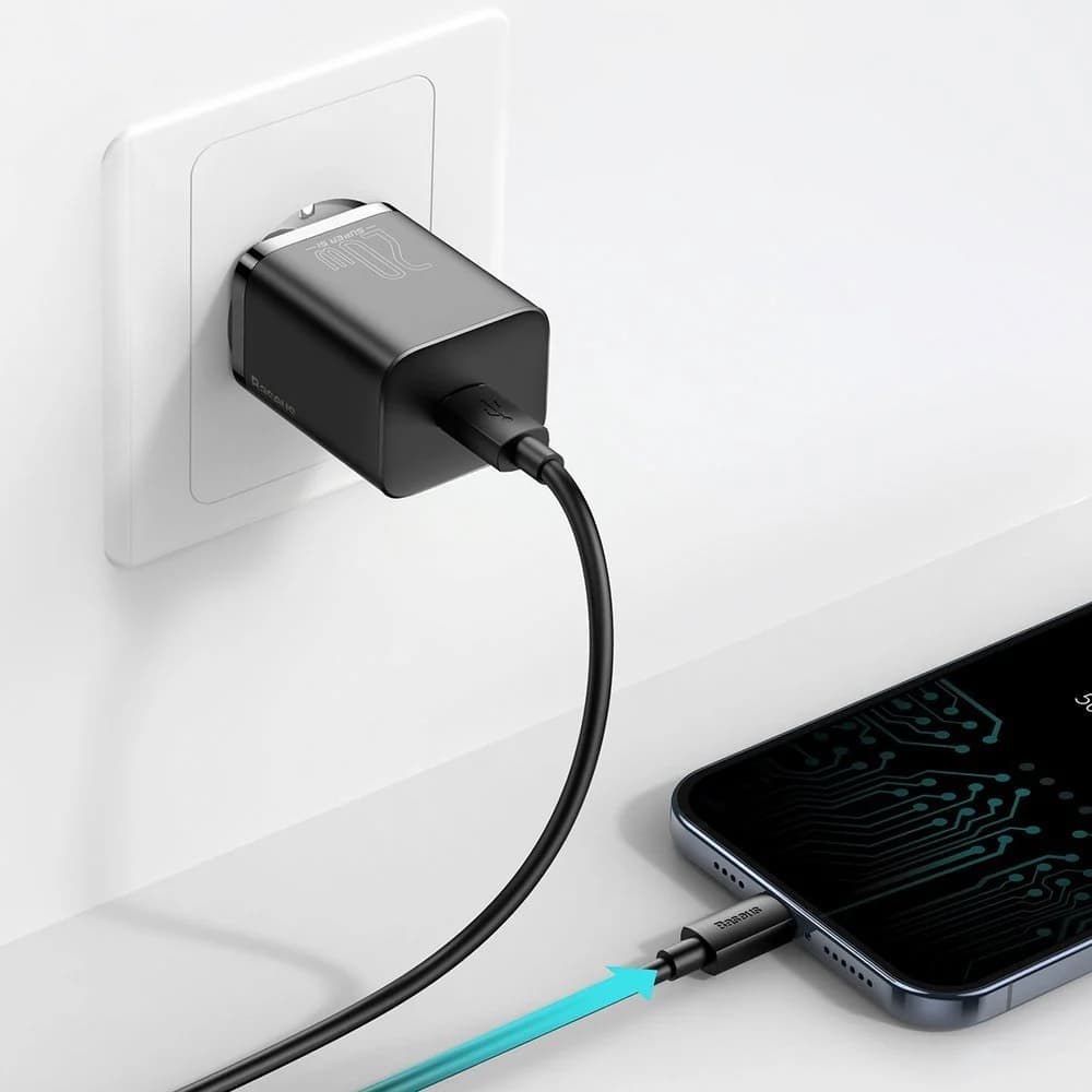 شارژر دیواری باسئوس مدل TZCCSUP-B01 به همراه کابل تبدیل لایتنینگ — تصویر ۸