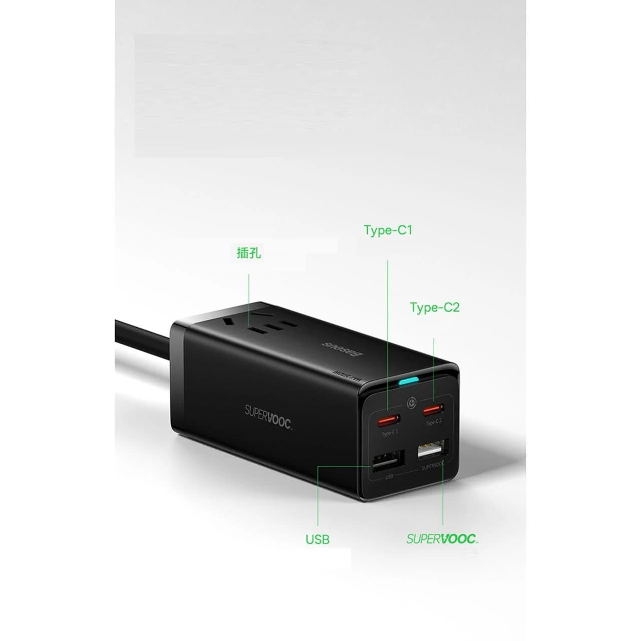 شارژر رومیزی باسئوس مدل Power Combo 65W به همراه کابل USB-C — تصویر ۶