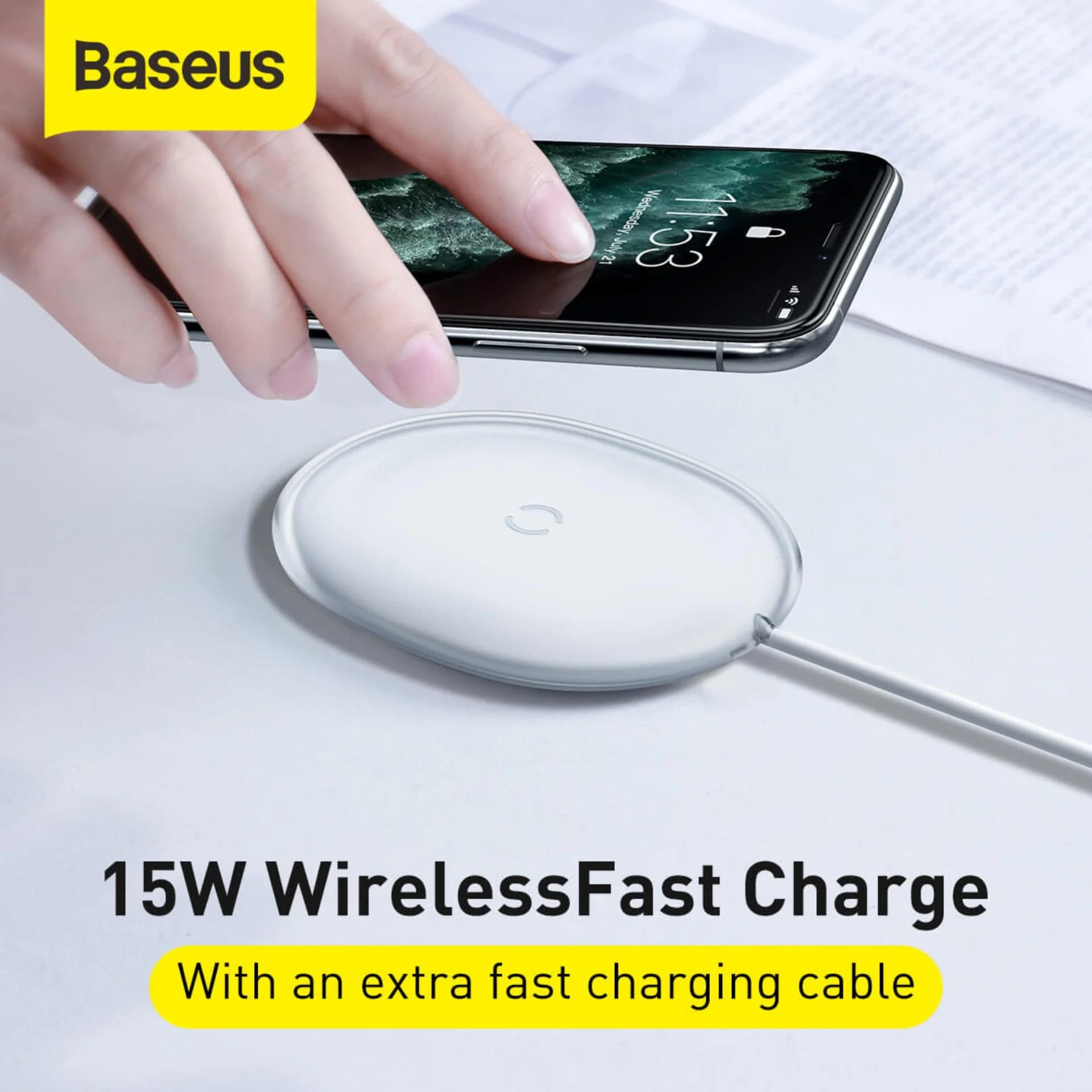 شارژر بی سیم باسئوس مدل Jelly Wireless Charger 15W — تصویر ۸