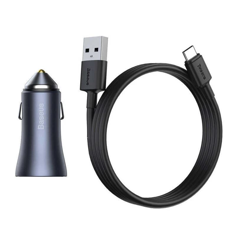 شارژر فندکی باسئوس مدل TZCCJD-40W به همراه کابل تبدیل USB-C — تصویر ۳