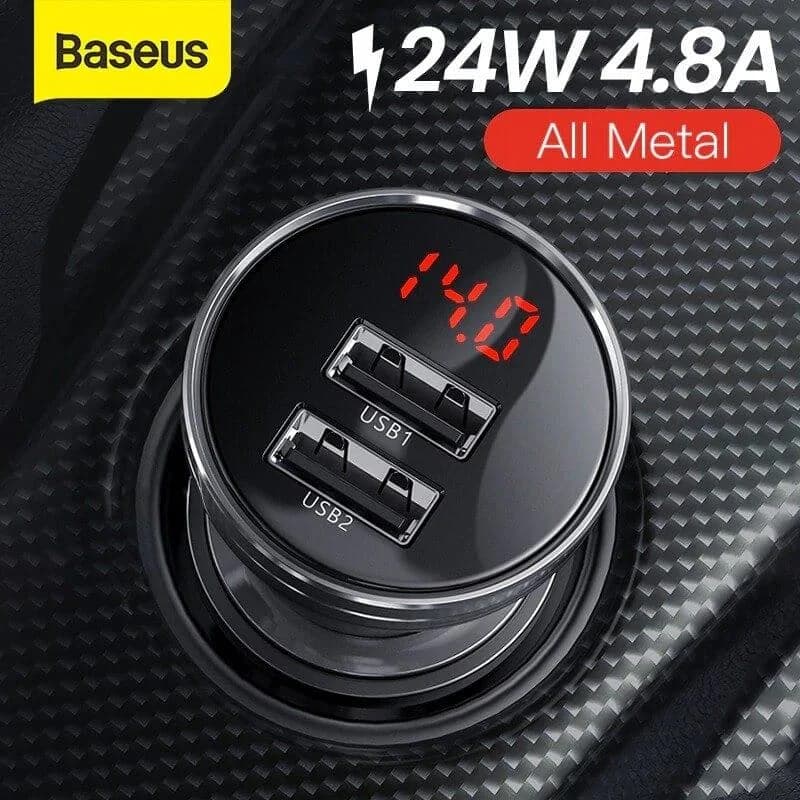 شارژر فندکی باسئوس مدل Car Charger Suit-24W به همراه کابل تبدیل microUSB/ USB-C / لایتنینگ — تصویر ۴