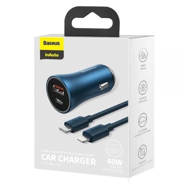 شارژر فندکی باسئوس مدل Golden Contactor به همراه کابل تبدیل USB-C — تصویر ۶