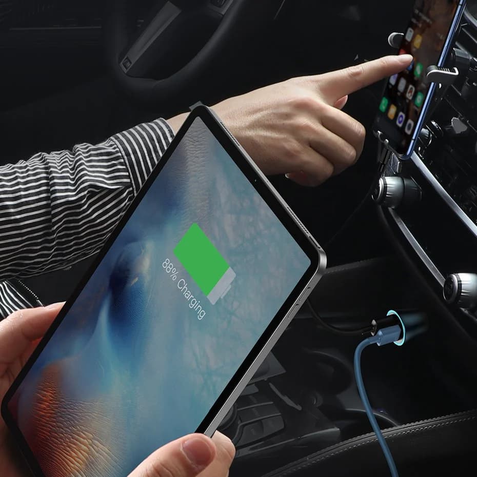 شارژر فندکی باسئوس مدل Golden Contactor به همراه کابل تبدیل USB-C — تصویر ۳