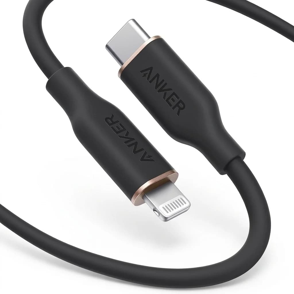کابل تبدیل USB-C به لایتنینگ انکر مدل Powerline III Flow A8663 طول 1.8 متر