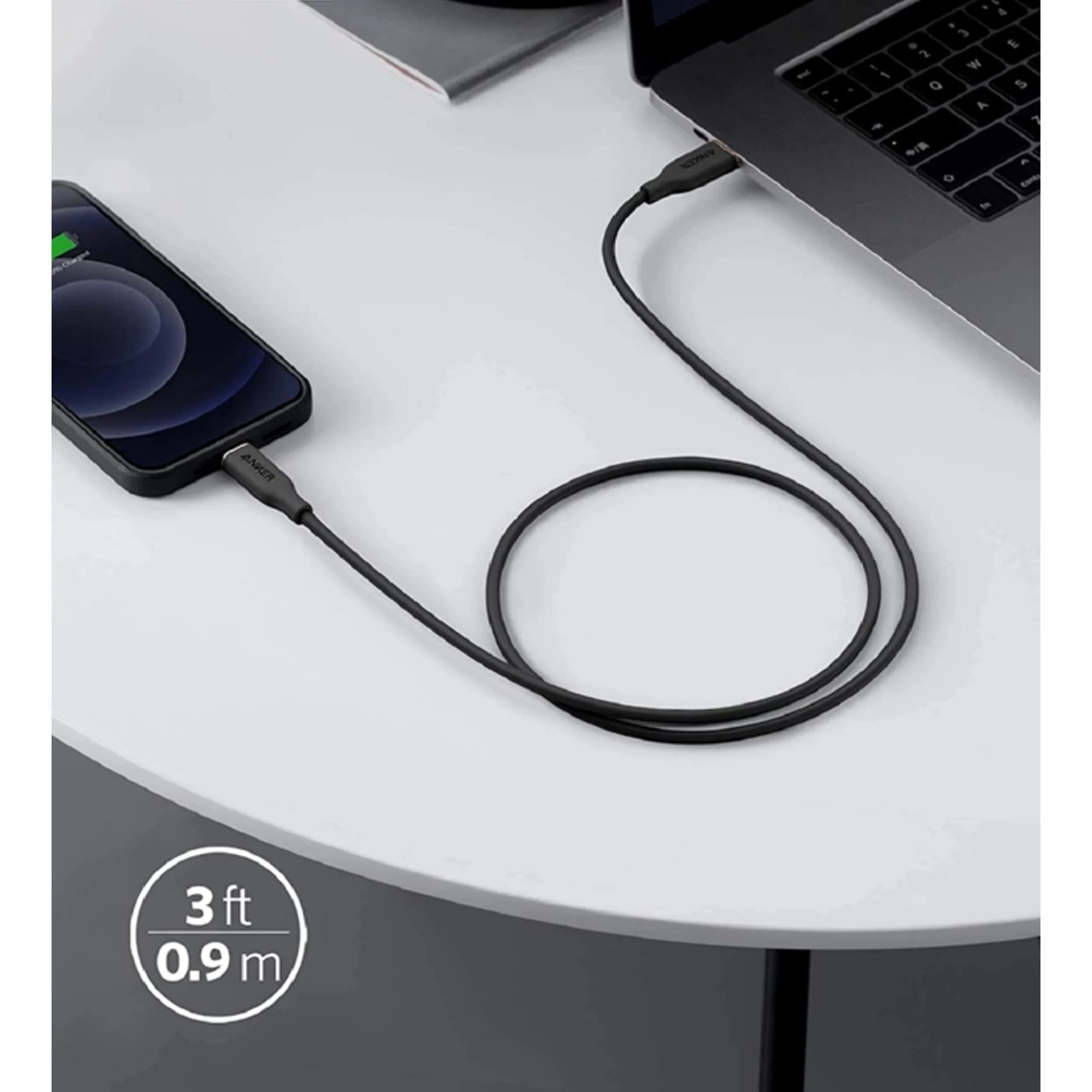 کابل تبدیل USB-C به لایتنینگ انکر مدل Powerline III Flow A8662 طول 0.9 متر — تصویر ۵