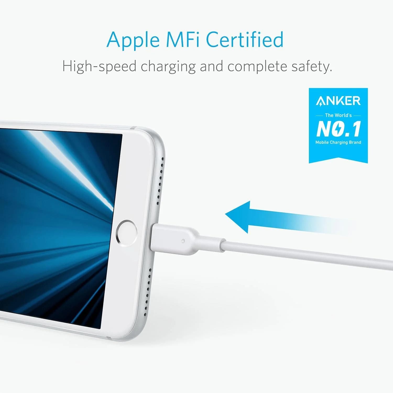 کابل تبدیل USB به لایتنینگ انکر مدل A8433 PowerLine II طول 1.8 متر — تصویر ۴