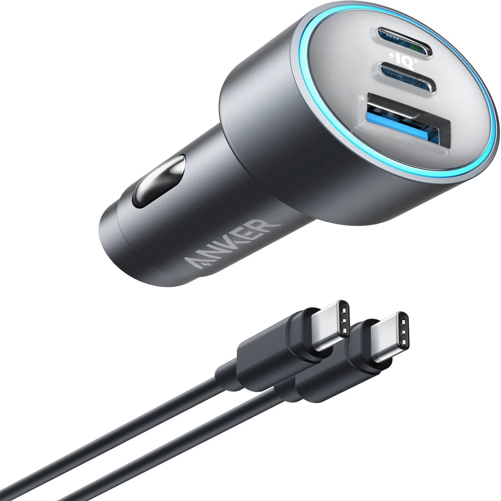 شارژر فندکی 67 وات سه پورت انکر مدل A2736H11 به همراه کابل usb c — تصویر ۲