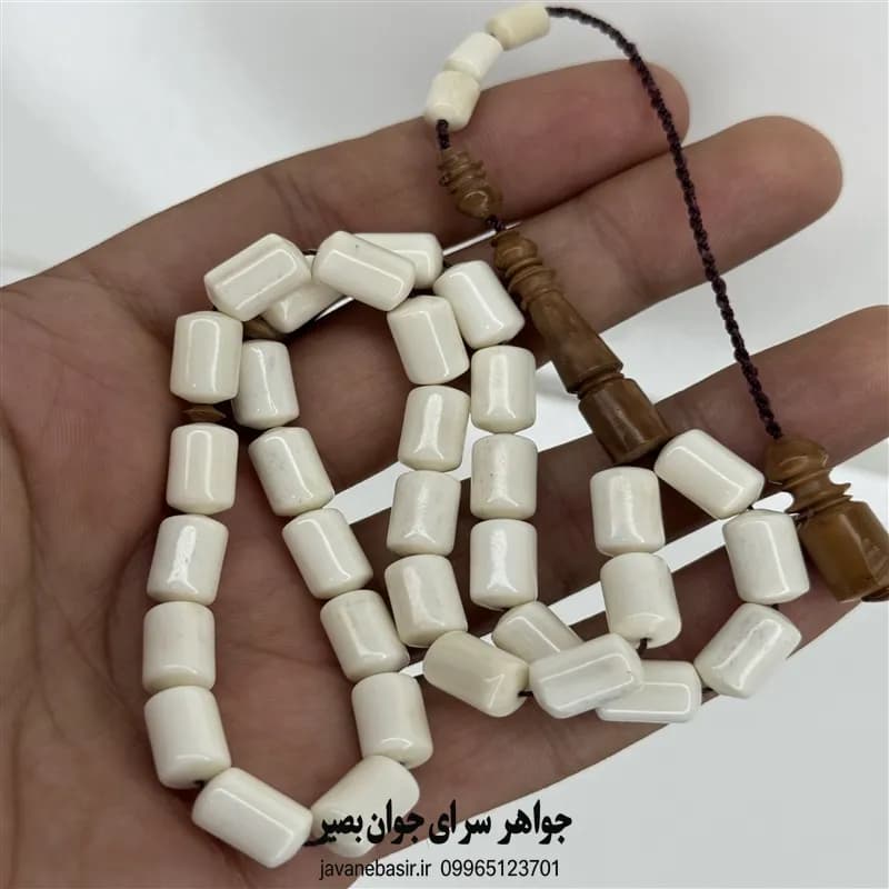 تسبیح استخوان شتر مصری با دانه‌های کشکول