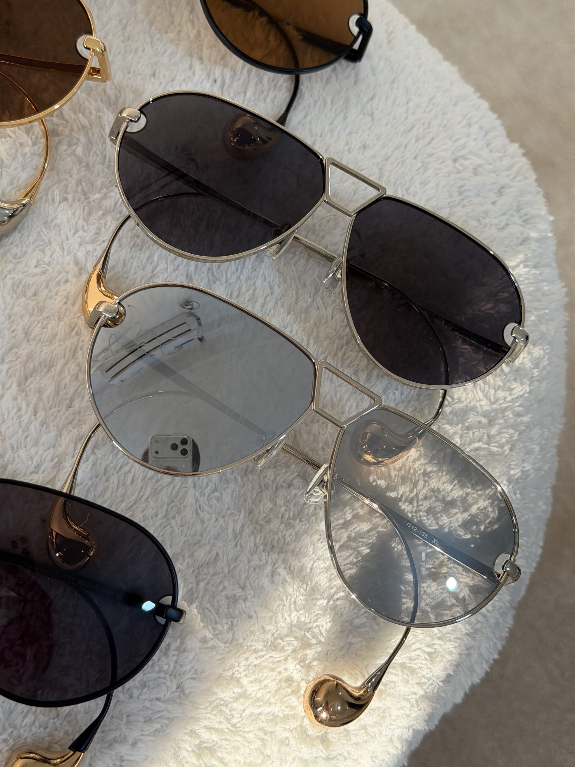 عینک آفتابی بوتگا ونتا Bottega Veneta فریم چندضلعی فلزی UV400 — تصویر ۵