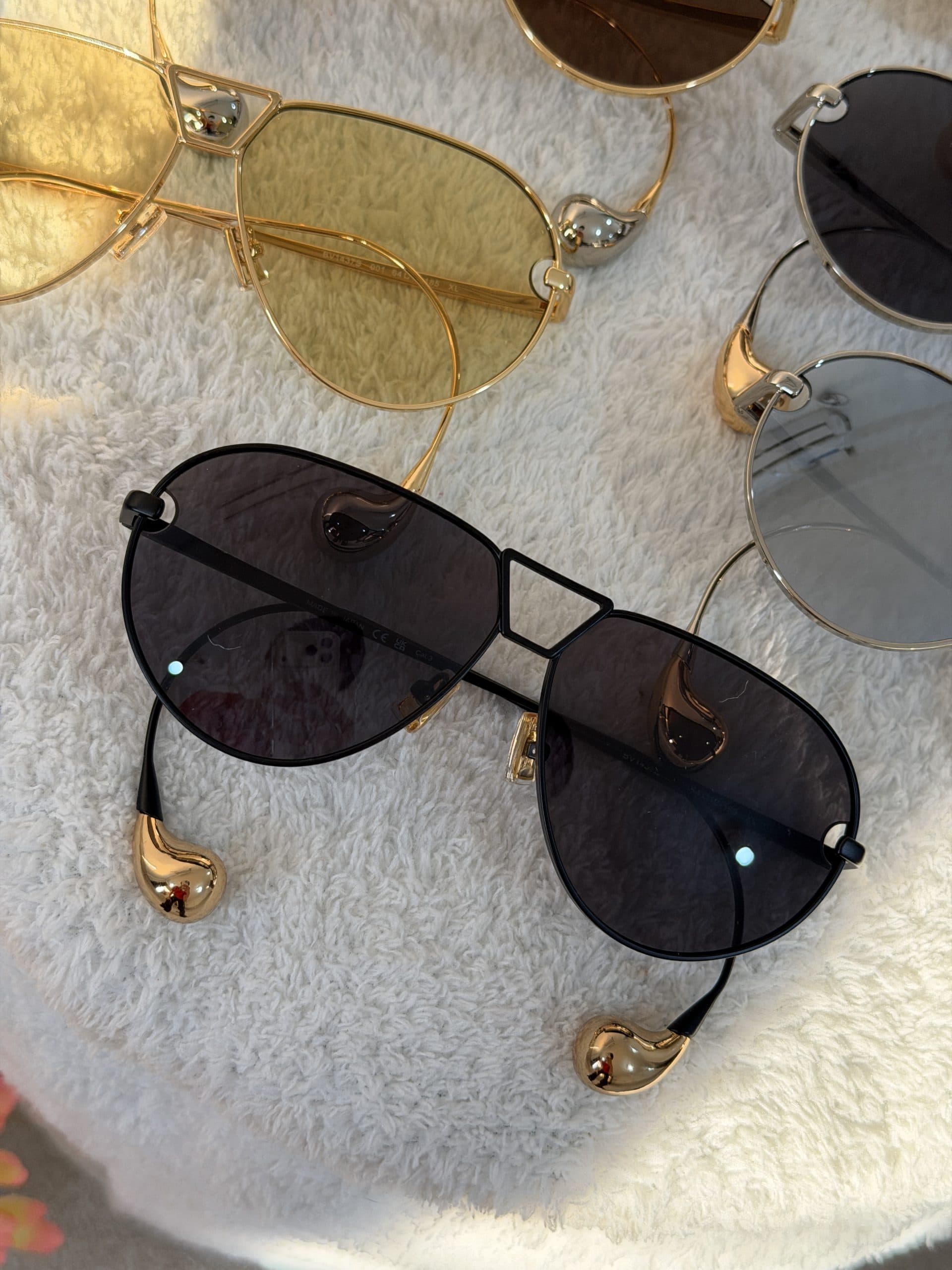 عینک آفتابی بوتگا ونتا Bottega Veneta فریم چندضلعی فلزی UV400 — تصویر ۶