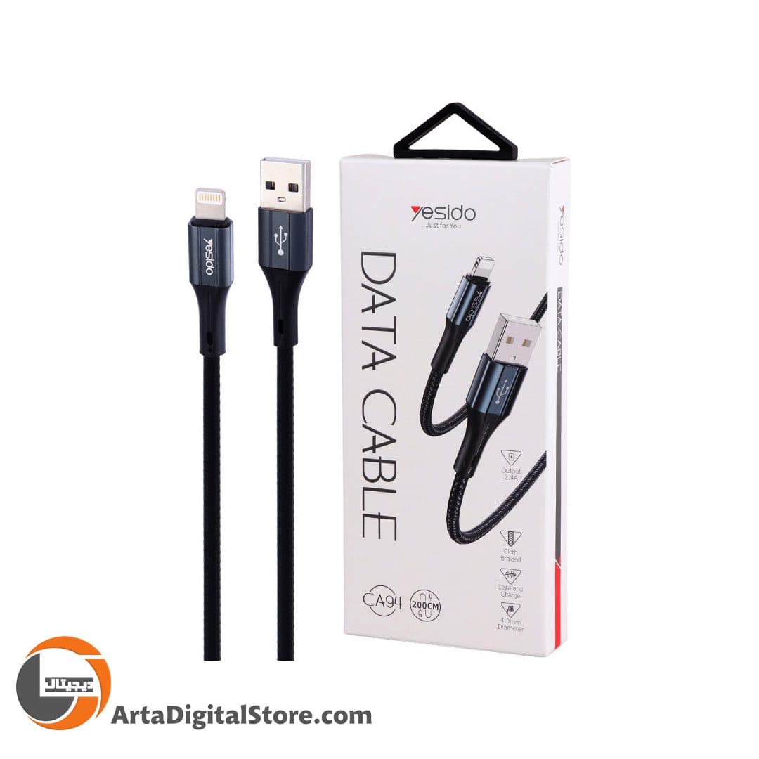 کابل لایتنینگ Yesido CA94 2.4A Lightning Cable طول 2M