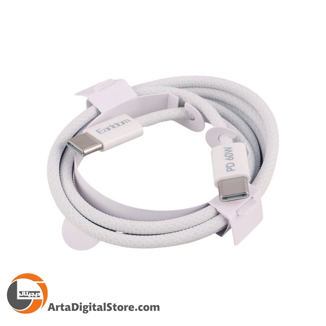 کابل تایپ سی Earldom EC-190C-C Type-C To Type-C PD 60W White طول 1m — تصویر ۲