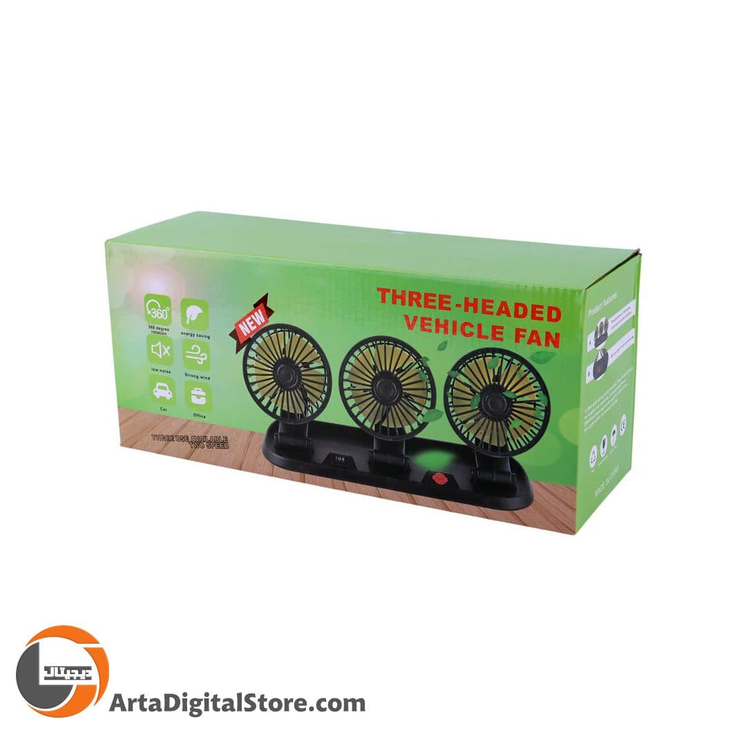 پنکه رومیزی سه قلو HY-4006A Three-Headed Fan Black — تصویر ۴