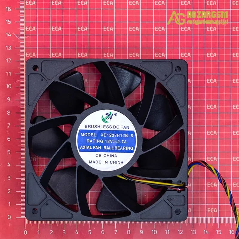جت فن 12V-2.7A سایز 12x12x3.8cm مدل XD1238H12B-6 — تصویر ۴