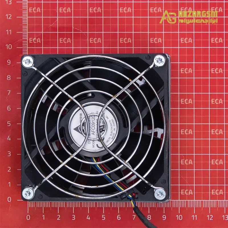 جت فن 12V-1.43A سایز 9.2×9.2×3.2cm با محافظ فلزی مارک DELTA ELECTRONICS مدل AFC0912DF — تصویر ۴