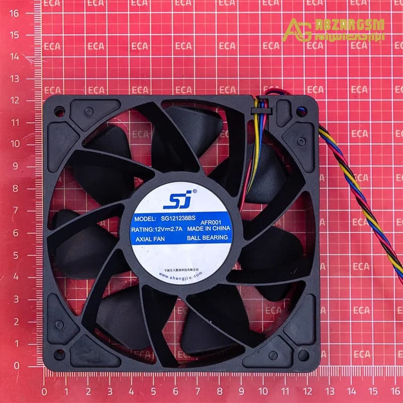 جت فن 12V-2.7A سایز 12x12x3.8cm مارک SJ مدل SG121238BS — تصویر ۴