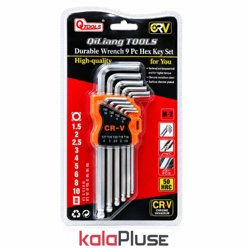 آچار آلن بلند Qiliang tools پک 9 عددی