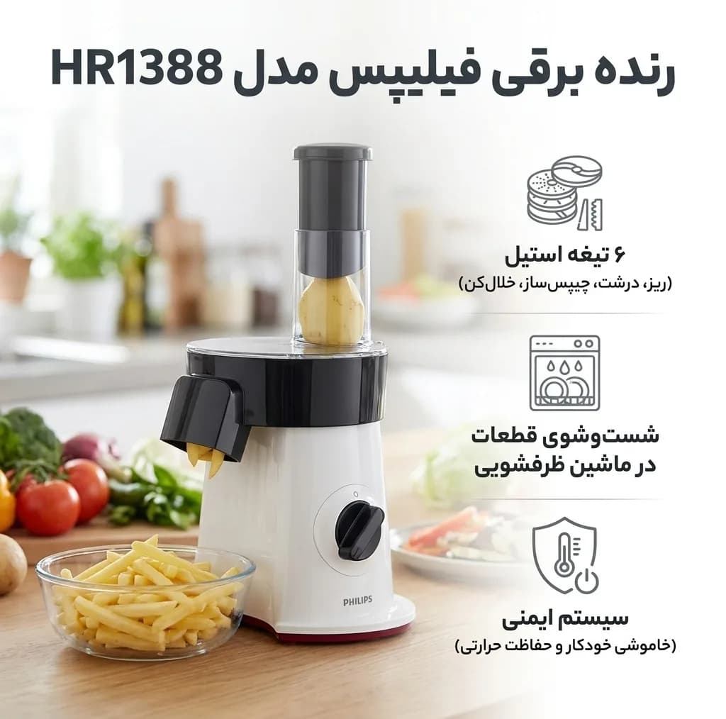 رنده برقی فیلیپس مدل HR1388 — تصویر ۳