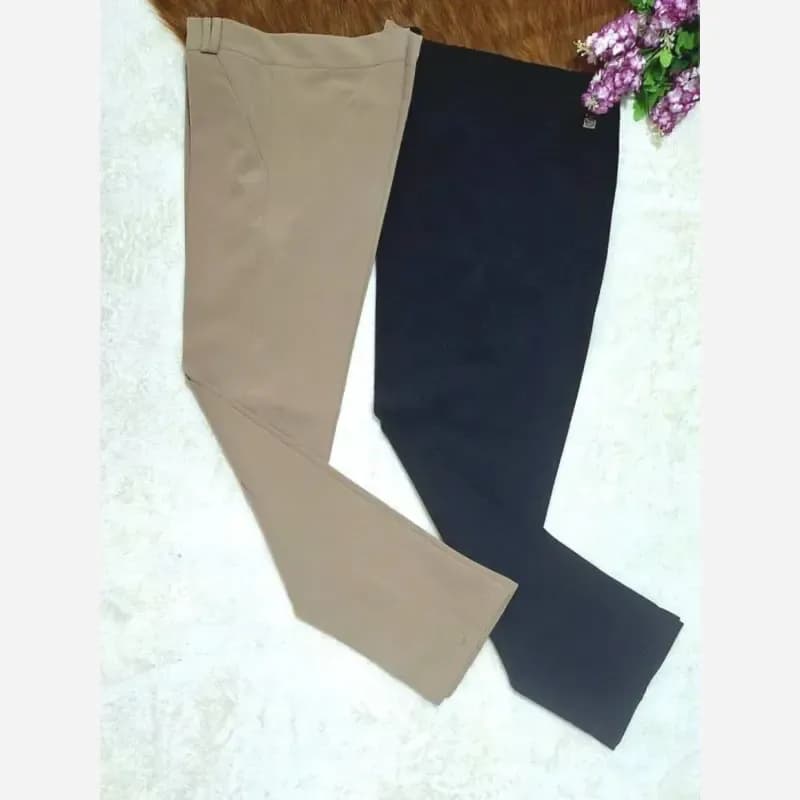 شلوار راسته اداری مازراتی زنانه قد 90 تا 95 رنگ مشکی و کرم — تصویر ۵