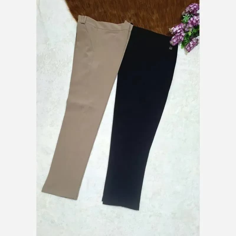 شلوار راسته اداری مازراتی زنانه قد 90 تا 95 رنگ مشکی و کرم — تصویر ۴