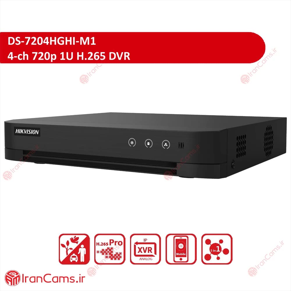 دستگاه دی وی آر 4 کانال هایک ویژن DS-7204HGHI-M1 — تصویر ۲