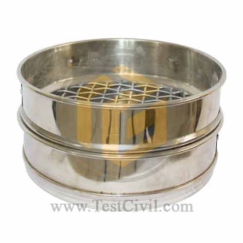 الک آزمایشگاهی استیل 8 اینچ و توری استیل مش 10 — تصویر ۲