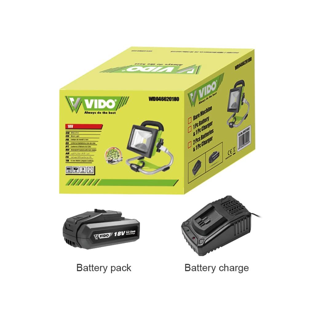 پروژکتور شارژی 18 ولت مدل WD046610180 ویدو — تصویر ۲