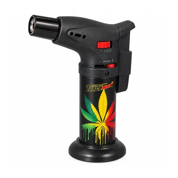 فندک اتمی گازی پایهدار TORCH طرح برگ با شعلهافکن زاویهدار
