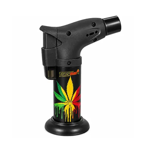 فندک اتمی گازی پایه‌دار TORCH طرح برگ با شعله‌افکن زاویه‌دار — تصویر ۲