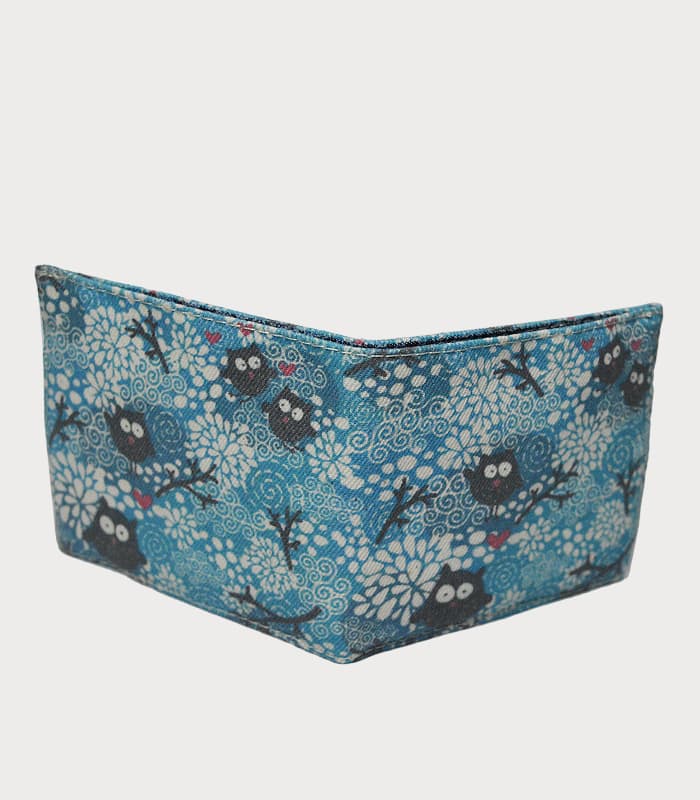 کیف پول کتان طرح Black owls