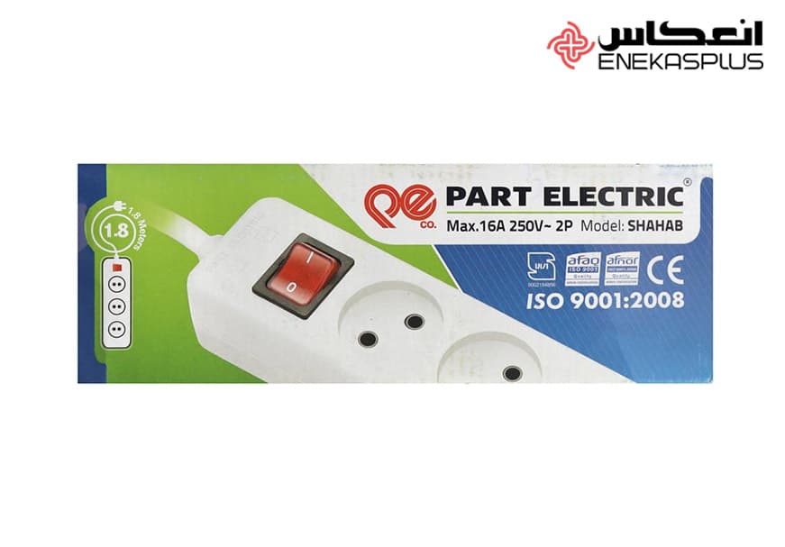 رابط ۳ خانه بدون ارت پارت مدل شهاب با کابل ۱۸۰ سانتی‌متر — تصویر ۳
