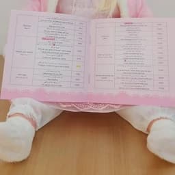 عروسک هوشمند سخنگوی سارا 60سانتی باطری خور که تقلید صدا هم میکنه همراه برگه راهنما — تصویر ۶