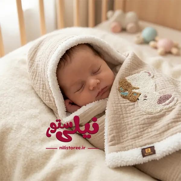 پتو کلاهدار نوزاد طرح خرگوش برند بیبی لایک Baby like