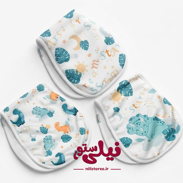 آروغ گیر 3 عددی نوزاد طرح دایناسور برند دولانو dolano — تصویر ۲