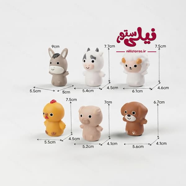اسباب بازی پوپت حیوانات انگشتی ماشین سوار 6 عددی کد TT715 — تصویر ۲