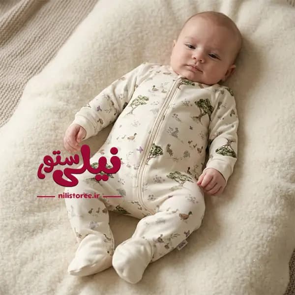 سرهمی جورابدار نوزاد طرح برکه برند آدمک
