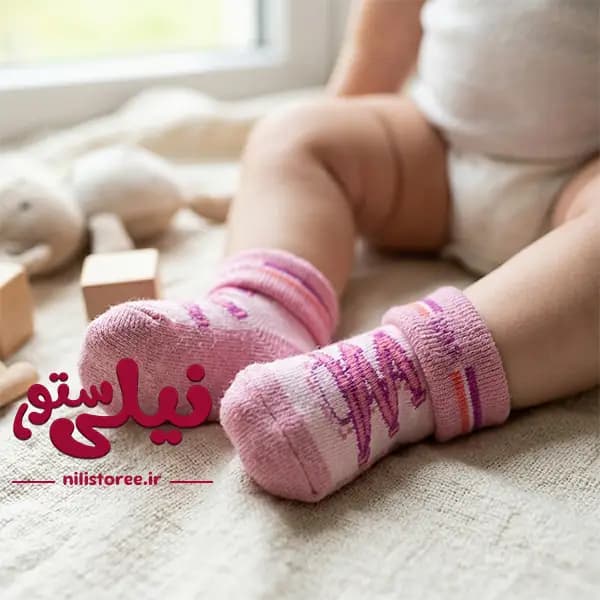 ست 3 عددی جوراب نوزاد 0 تا 12 ماه طرح کفش برند بیبی ساکس baby sooks — تصویر ۳