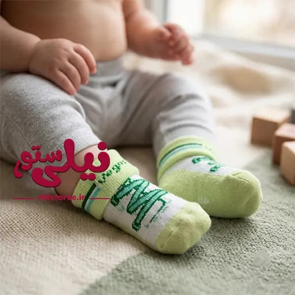 ست 3 عددی جوراب نوزاد 0 تا 12 ماه طرح کفش برند بیبی ساکس baby sooks — تصویر ۲