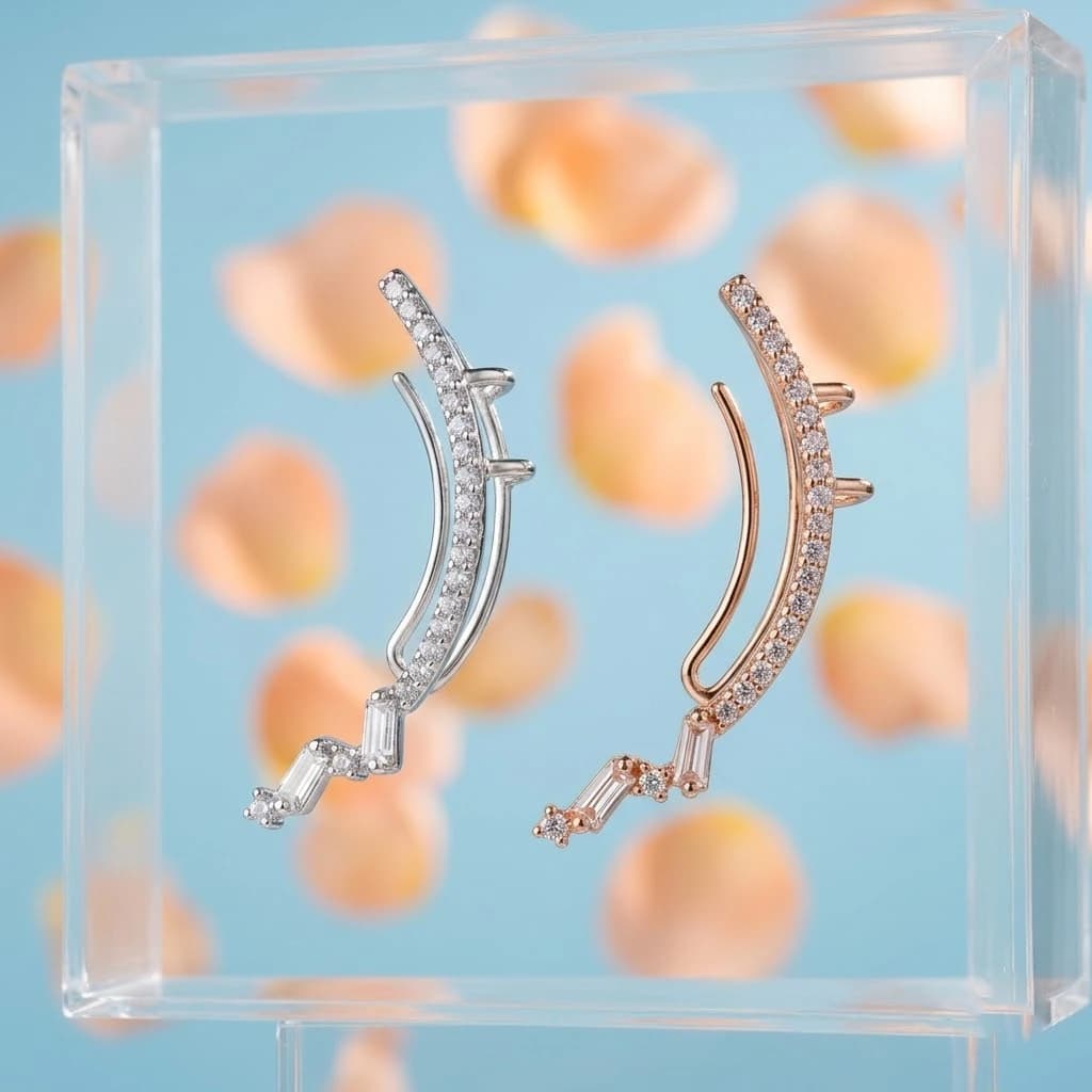 ایرکاف ژوپینگ منحنی نگین‌دار روکش طلا رنگ ثابت و ضدحساسیت