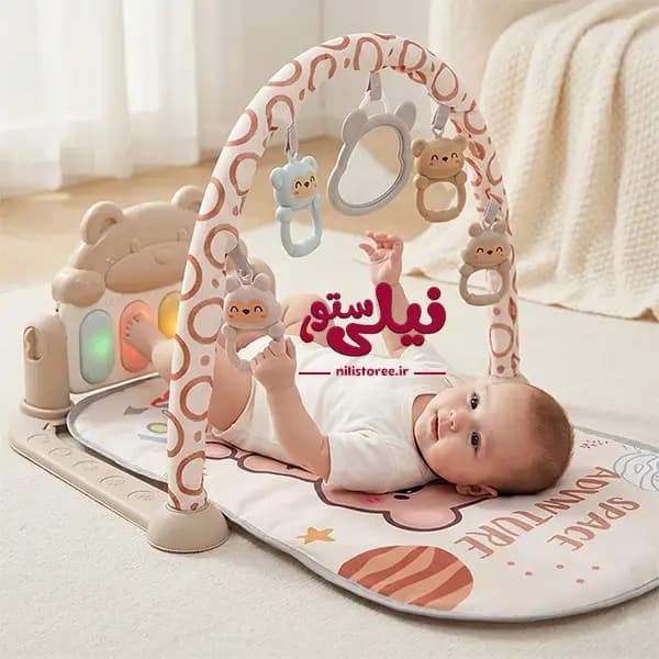 تشک بازی موزیکال نوزاد طرح خرس برند Baby Pedal Piano کد 804