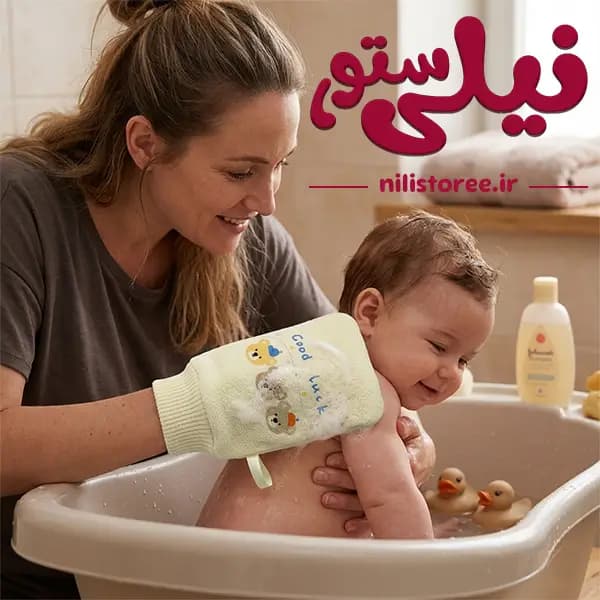 لیف حمام نوزاد طرح خرس برند Junmei کد 045