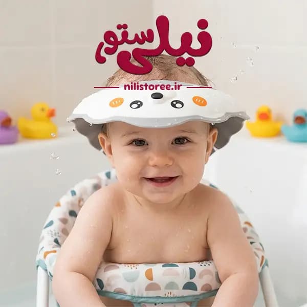 کلاه حمام سیلیکونی نوزاد طرح خرس