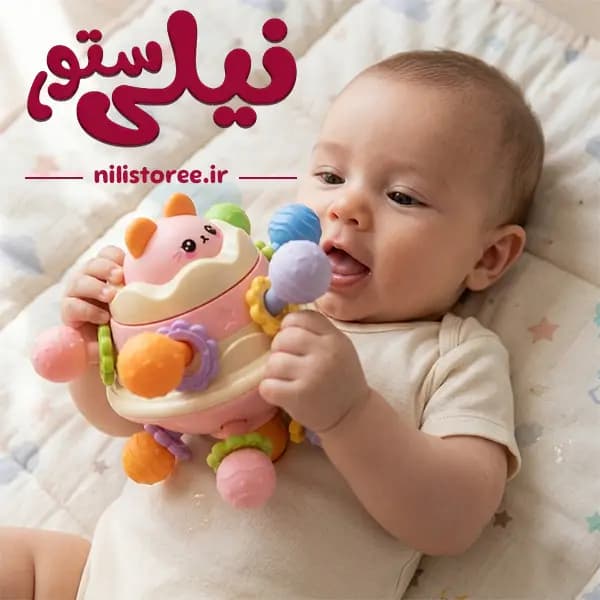 دندانگیر و جغجغه نوزاد برند Baby Teething RattleToy کد 0322