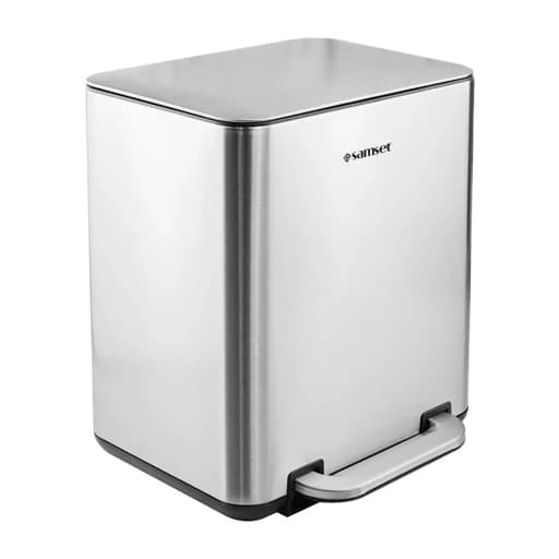 سطل زباله پدالی 20 لیتر چهارگوش استیل سام ست فیلبندشاپ مدل 847994