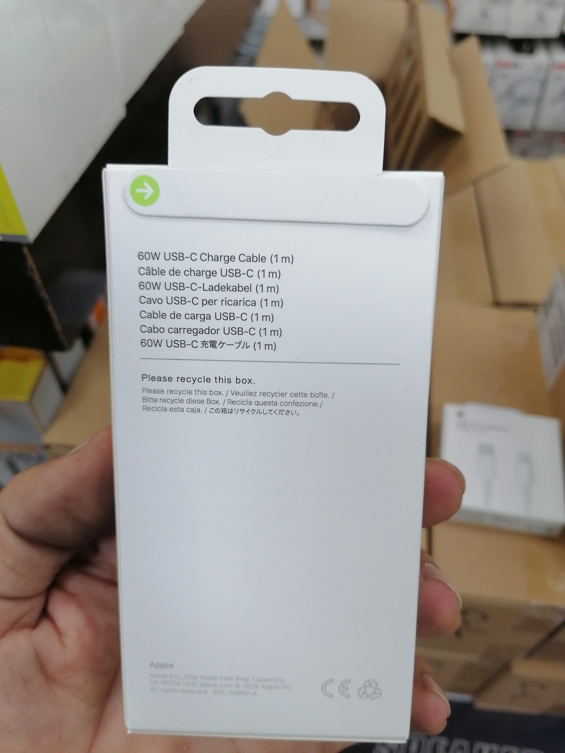 کابل شارژ تایپ سی اپل ۶۰ وات یک متری USB-C 60W Charge Cable Apple 1m با روکش بافته‌شده اورجینال (عمده و تک) — تصویر ۲