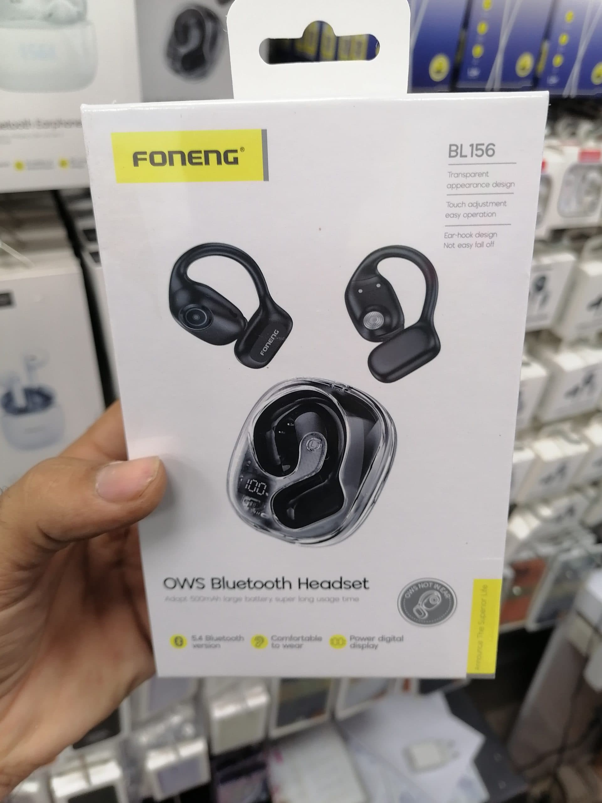 ایرباد بلوتوثی فوننگ مدل FONENG BL156 با طراحی Open-Ear و نمایشگر دیجیتال اورجینال (عمده و تک)
